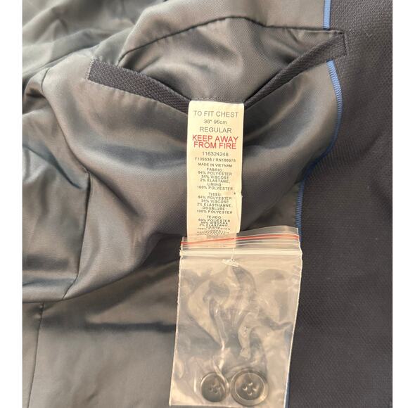 New TOPMAN NORDSTROM TOPMAN Men’s Blue Modern Classic Blazer Size 38 - Picture 3 of 4